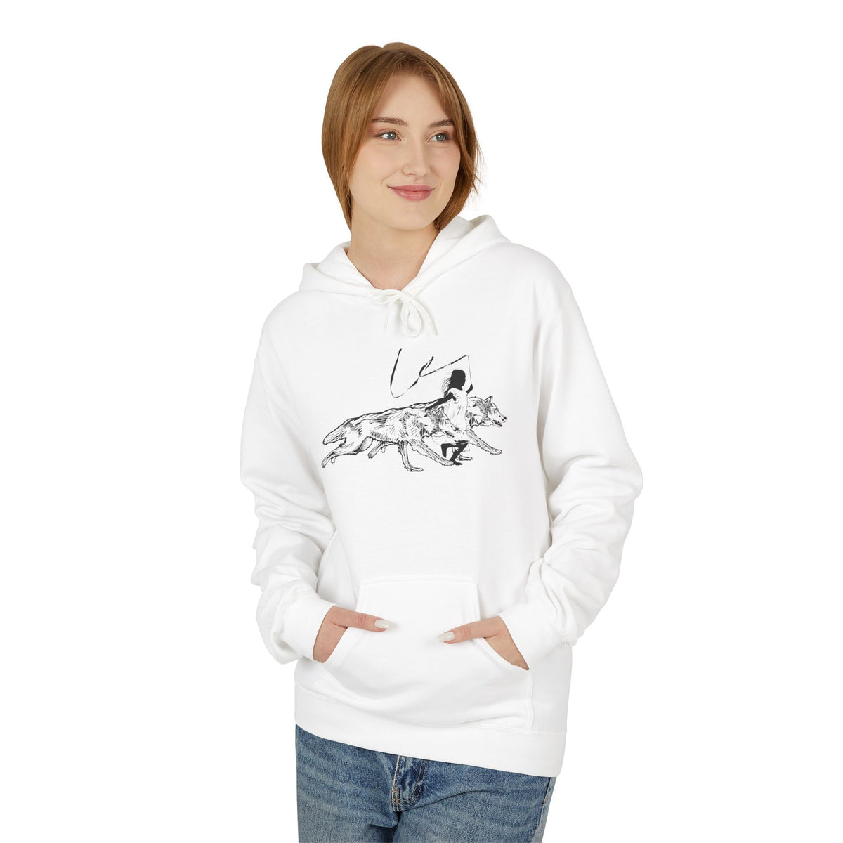 RUNNING WITH WOLVES - Unisex Fleece Hoodie - FREE SHIPPING