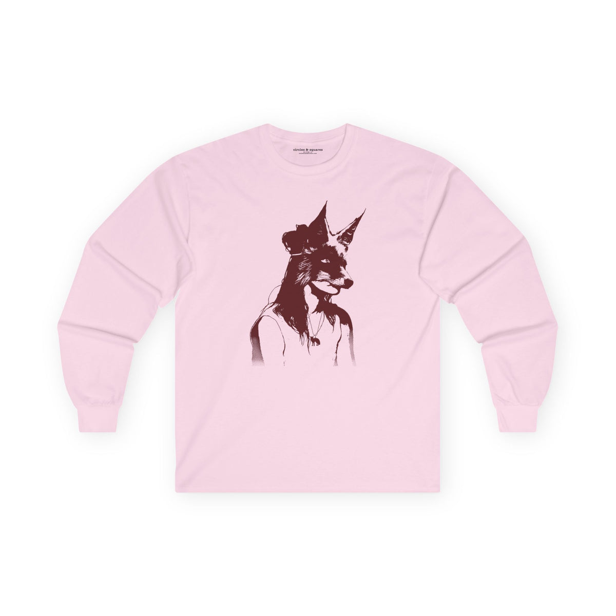 GIRL WEARING FOX MASK - long sleeve unisex tee for men and women