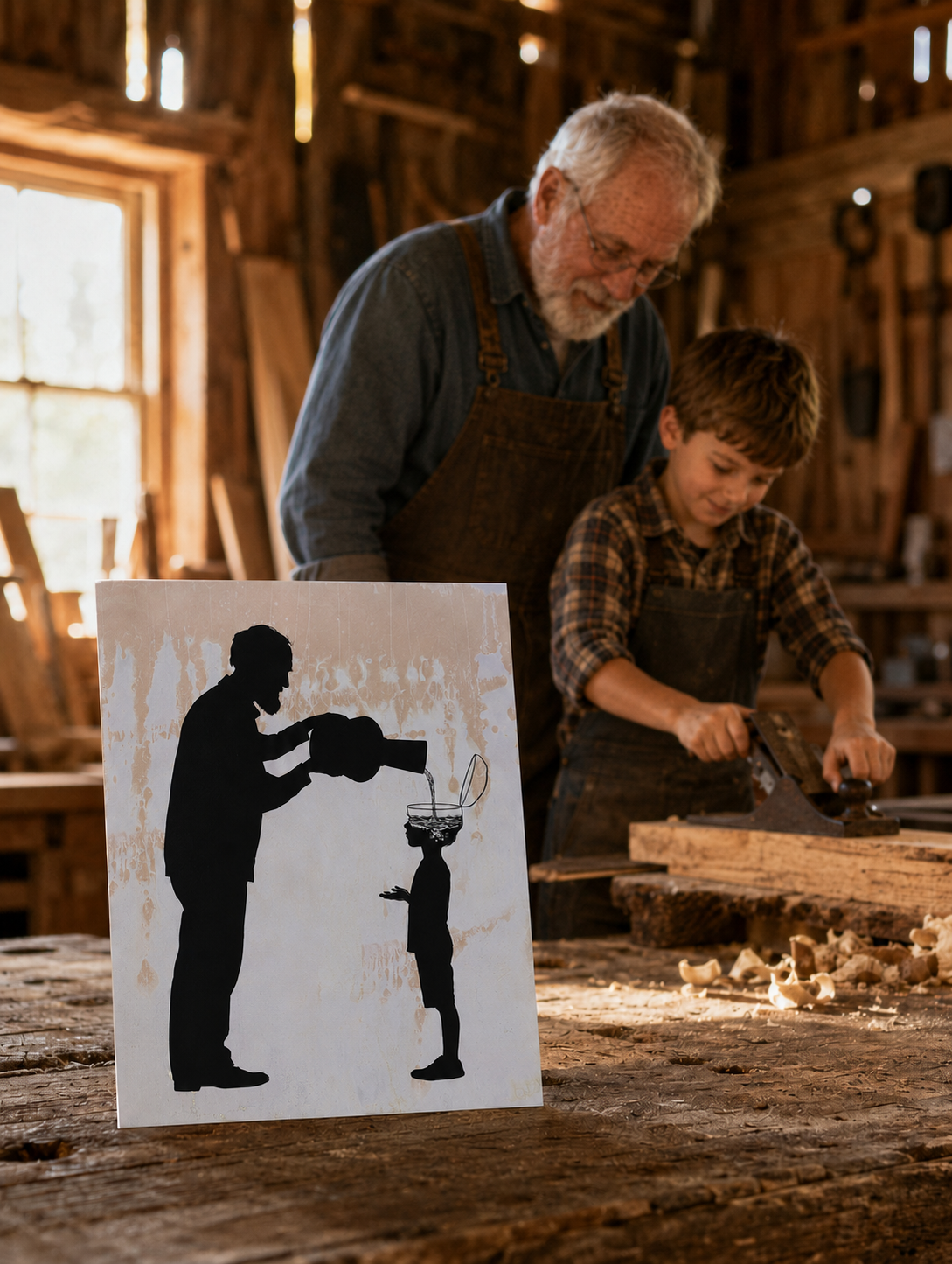 ALL THE GOOD STUFF - grandson and grandfather - greeting card with envelope - single and multi pack. Free shipping