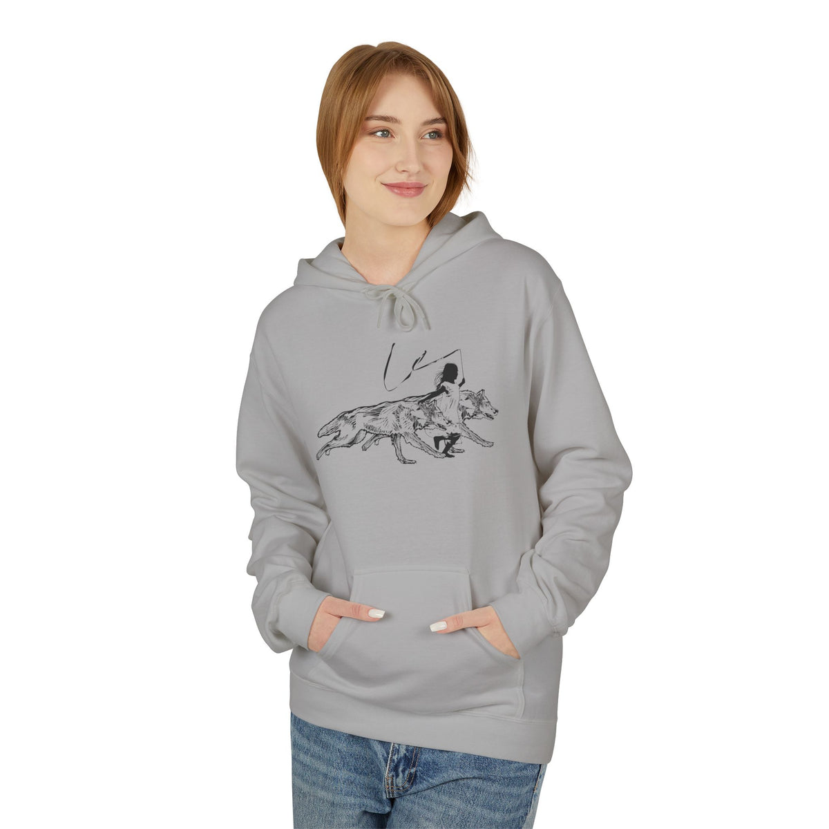RUNNING WITH WOLVES - Unisex Fleece Hoodie - FREE SHIPPING