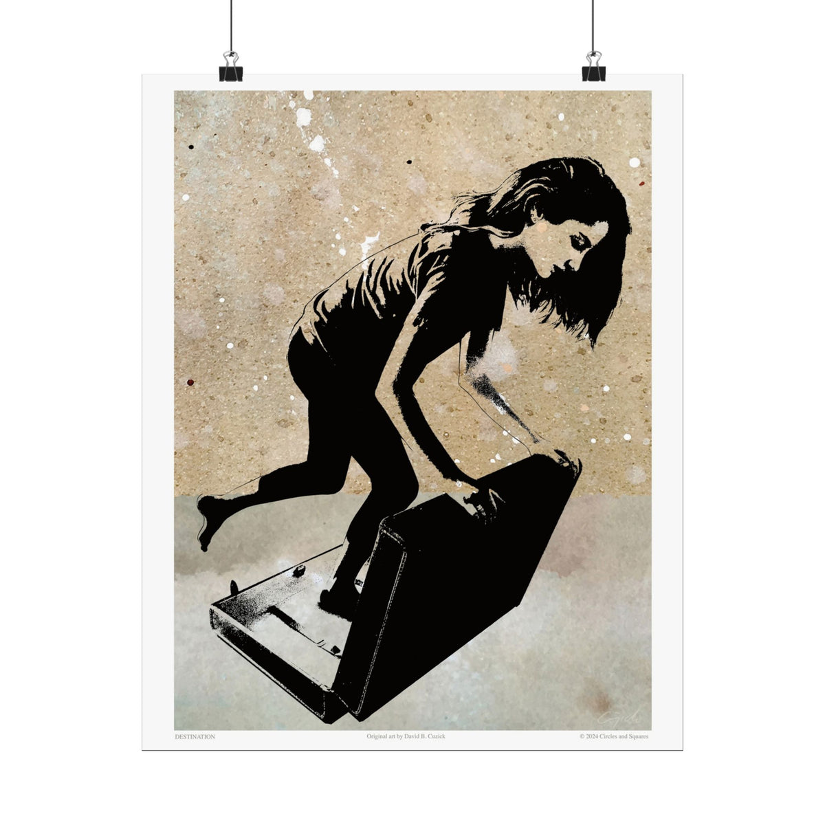 DESTINATION - girl traveler - poster - 3 sizes