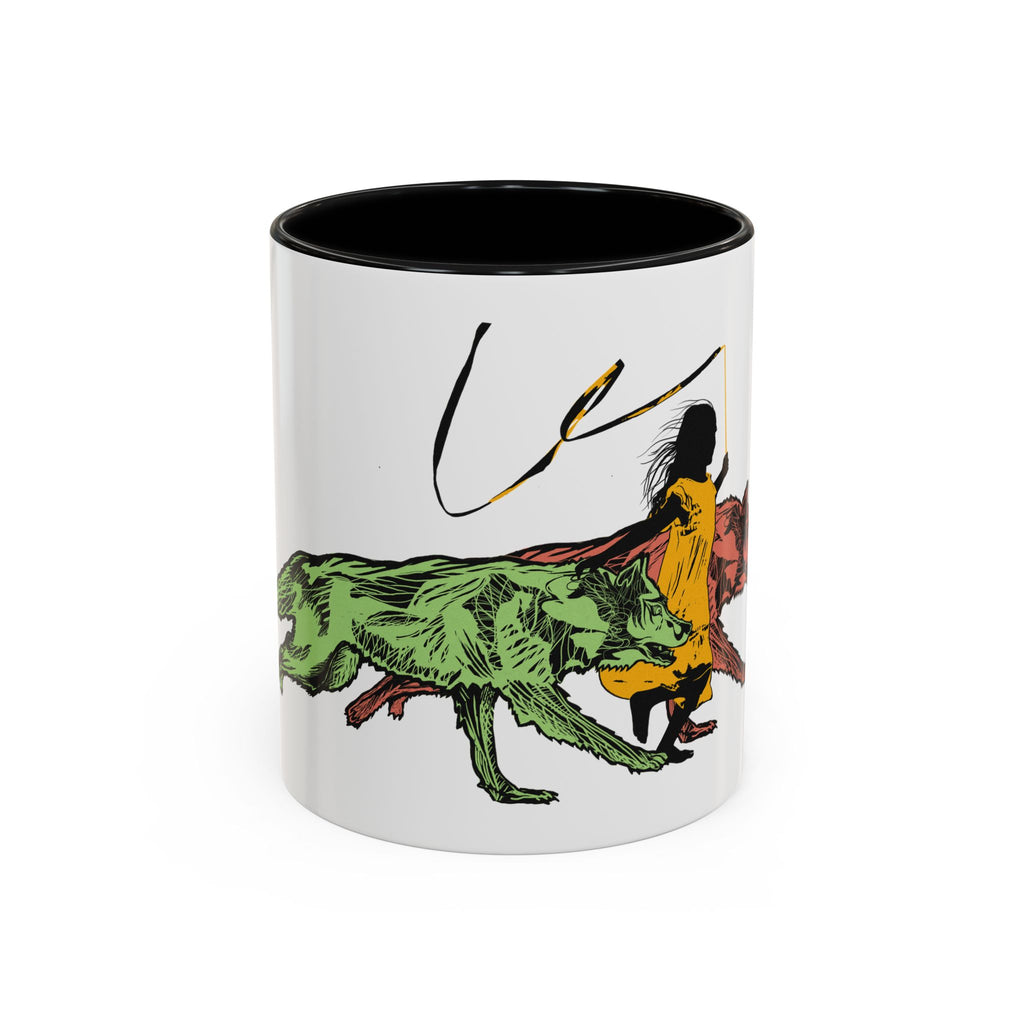 RUNNING WITH WOLVES (colorful) - Accent Coffee Mug (11oz)