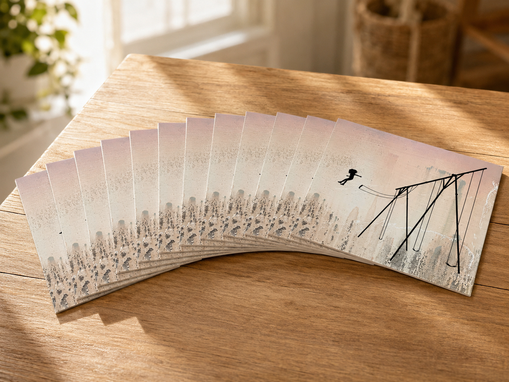 JUMP - girl - greeting card with envelope - single and multi pack. Free shipping