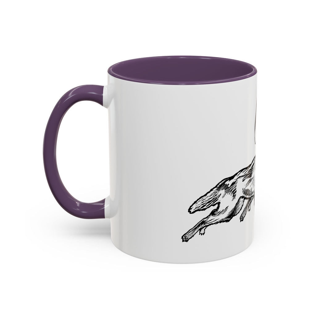 RUNNING WITH WOLVES (black and white) - Accent Coffee Mug (11 oz)