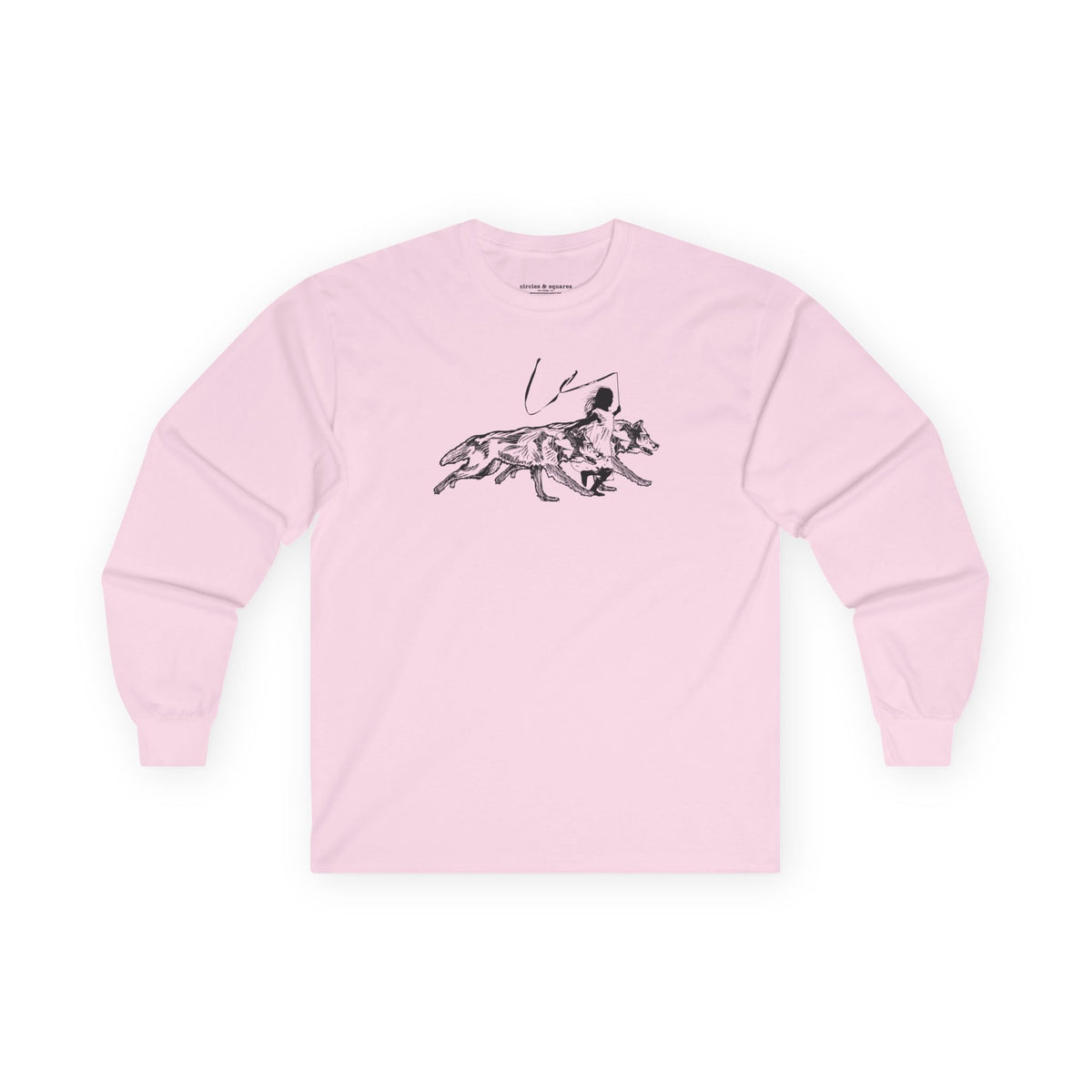 RUNNING WITH WOLVES - Black and White - long sleeve unisex tee for men and women