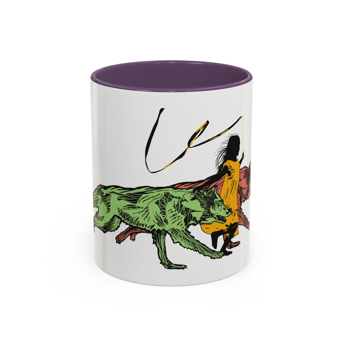 RUNNING WITH WOLVES (colorful) - Accent Coffee Mug (11oz)