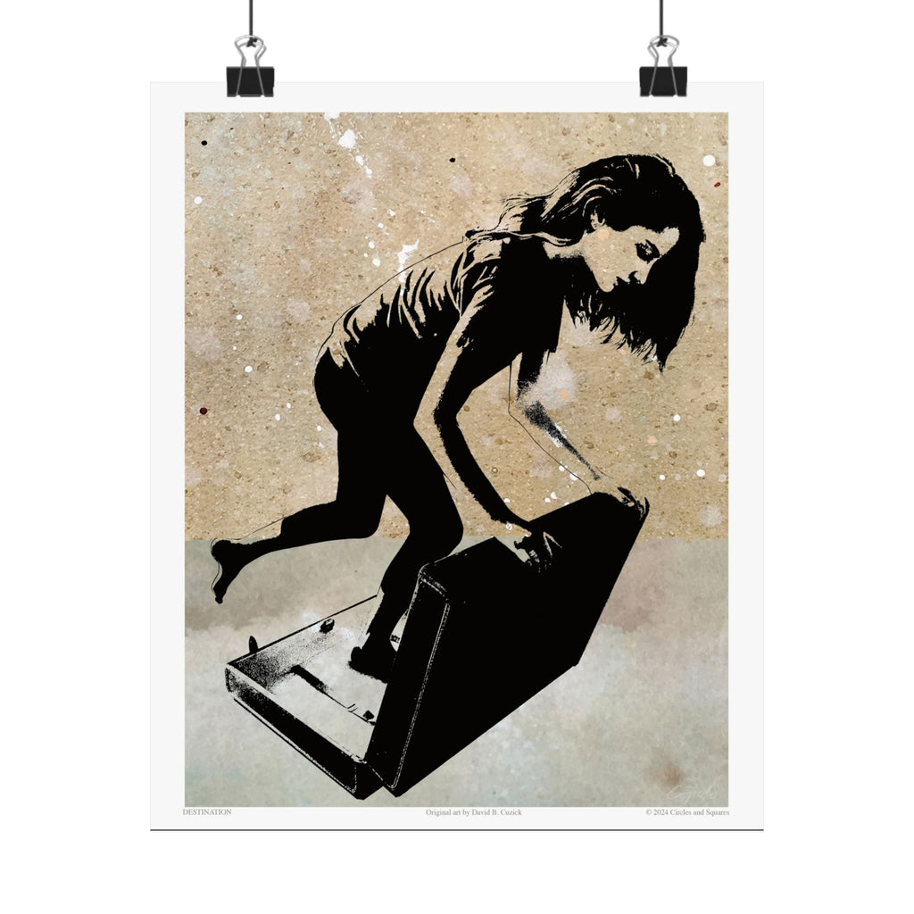DESTINATION - girl traveler - poster - 3 sizes