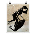 DESTINATION - girl traveler - poster - 3 sizes