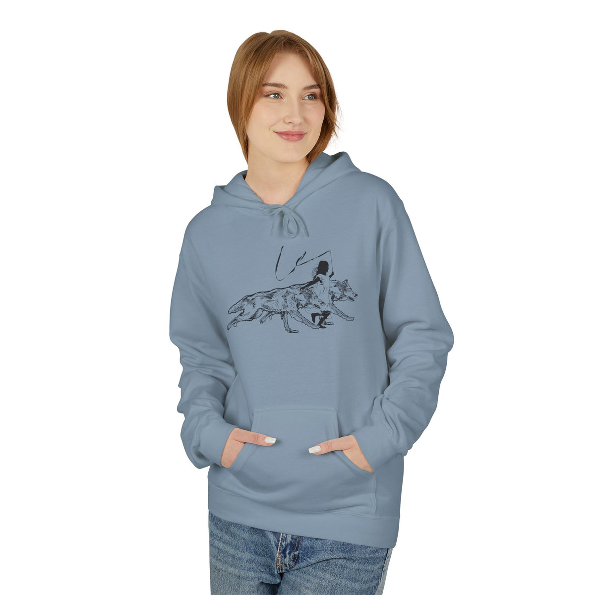RUNNING WITH WOLVES - Unisex Fleece Hoodie - FREE SHIPPING