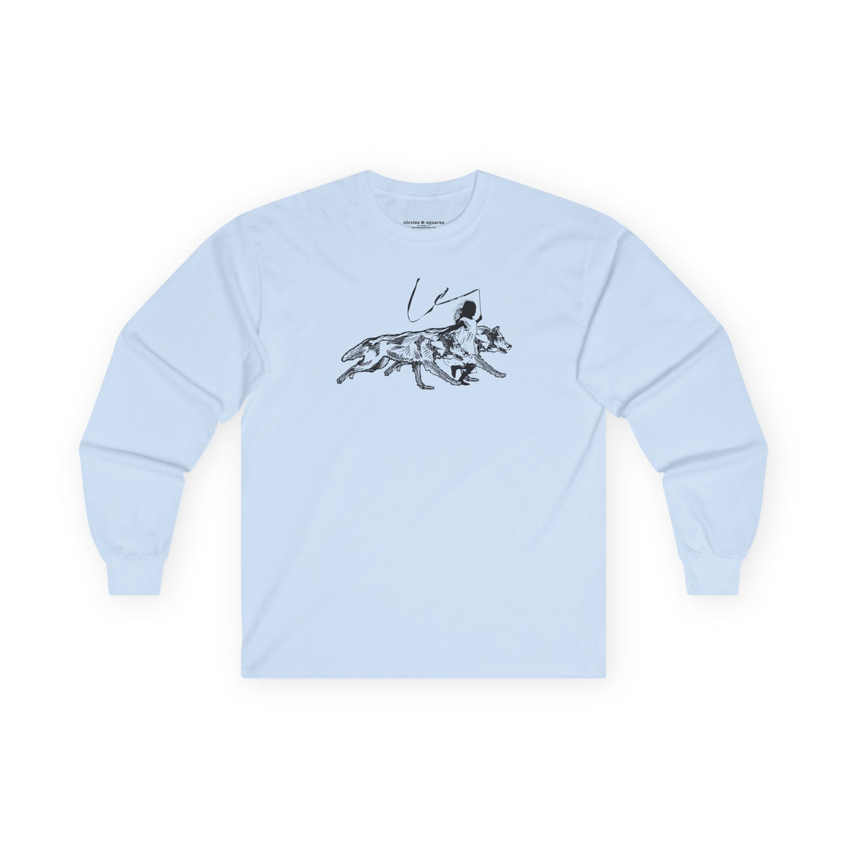 RUNNING WITH WOLVES - Black and White - long sleeve unisex tee for men and women