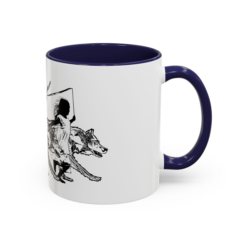 RUNNING WITH WOLVES (black and white) - Accent Coffee Mug (11 oz)