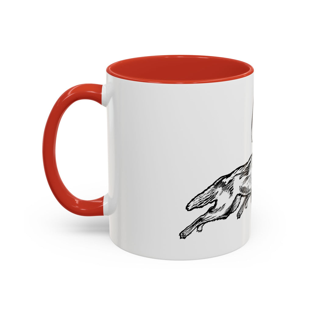 RUNNING WITH WOLVES (black and white) - Accent Coffee Mug (11 oz)