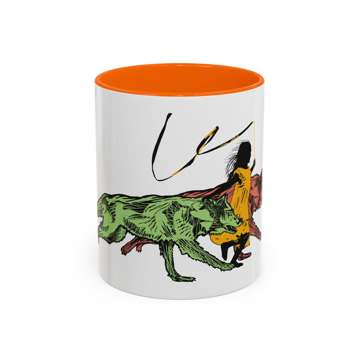 RUNNING WITH WOLVES (colorful) - Accent Coffee Mug (11oz)