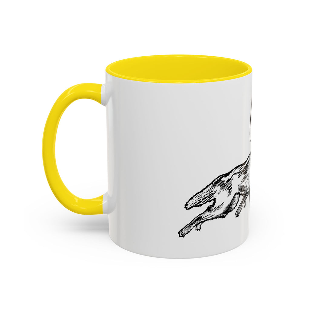 RUNNING WITH WOLVES (black and white) - Accent Coffee Mug (11 oz)