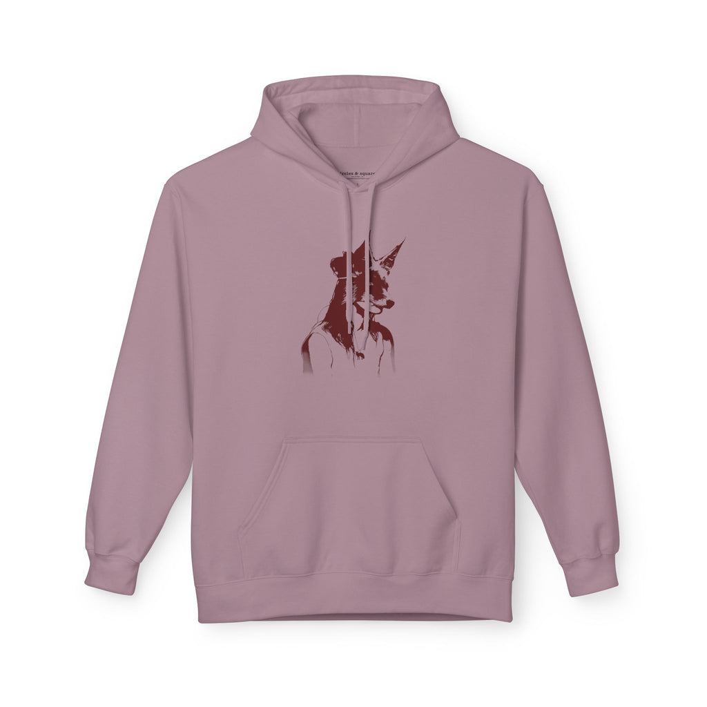 Girl With Fox Mask - Unisex Fleece Hoodie - FREE SHIPPING
