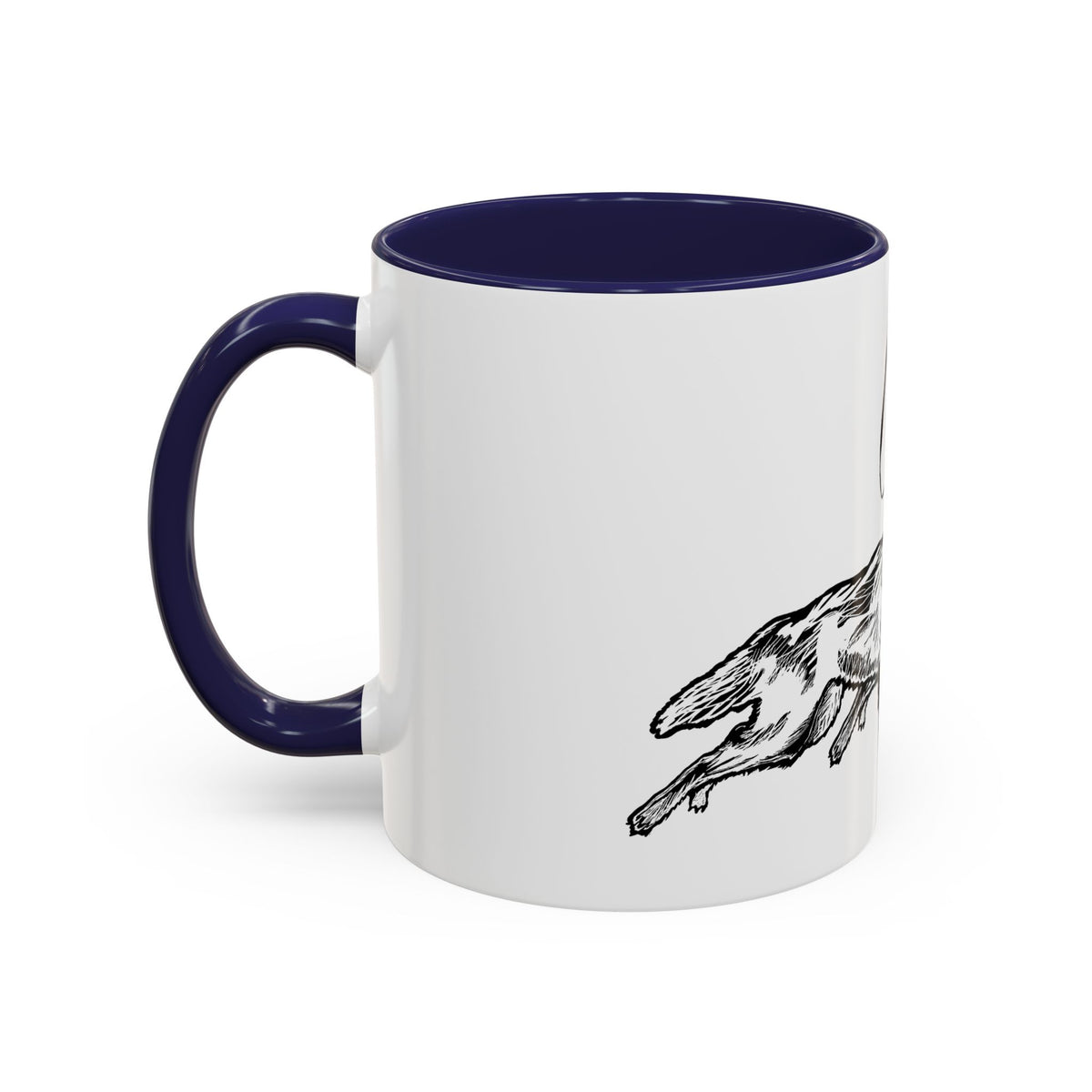 RUNNING WITH WOLVES (black and white) - Accent Coffee Mug (11 oz)