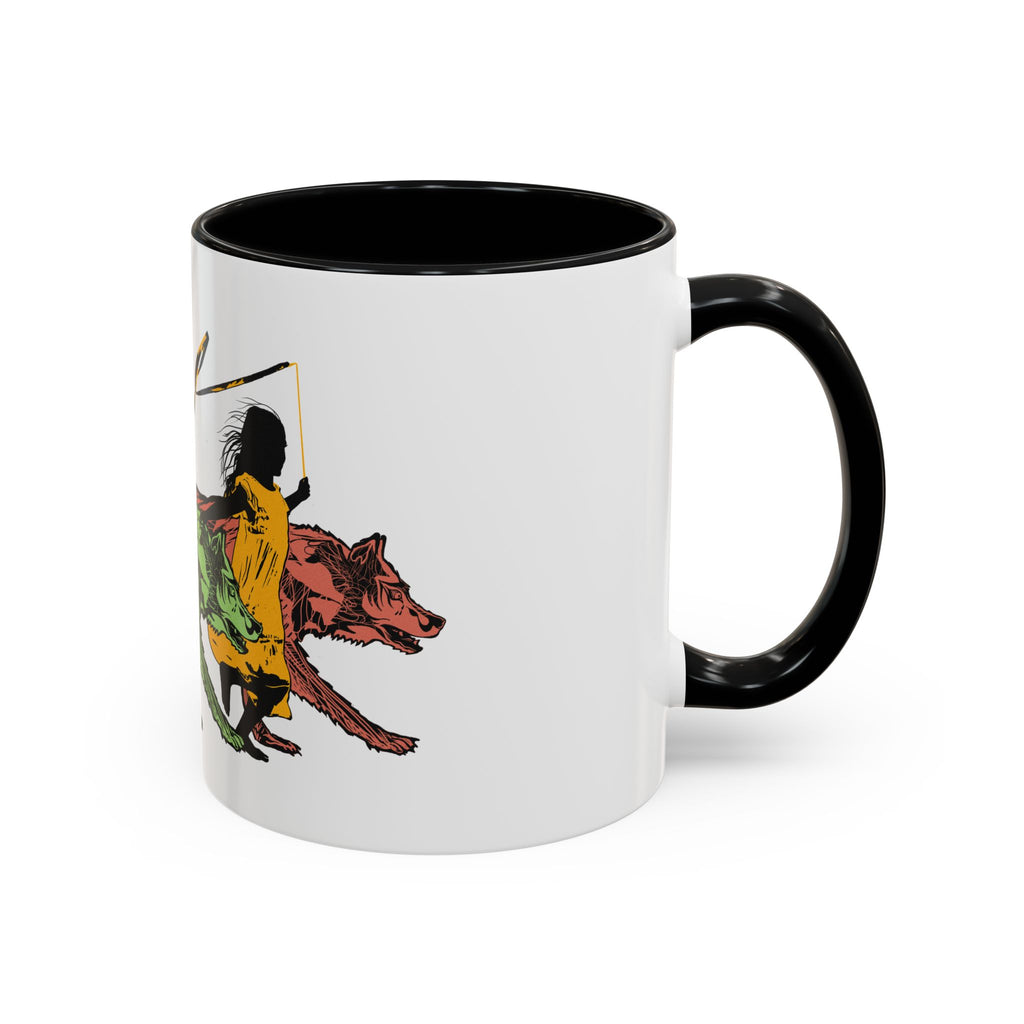 RUNNING WITH WOLVES (colorful) - Accent Coffee Mug (11oz)