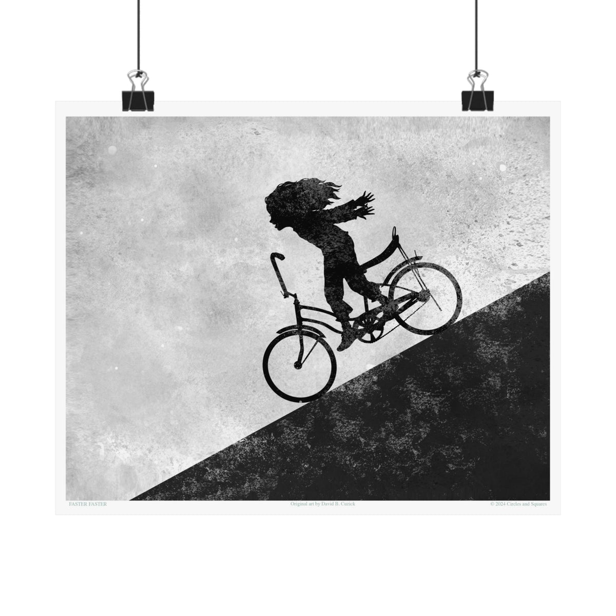 FASTER FASTER - black and white - poster - 3 sizes
