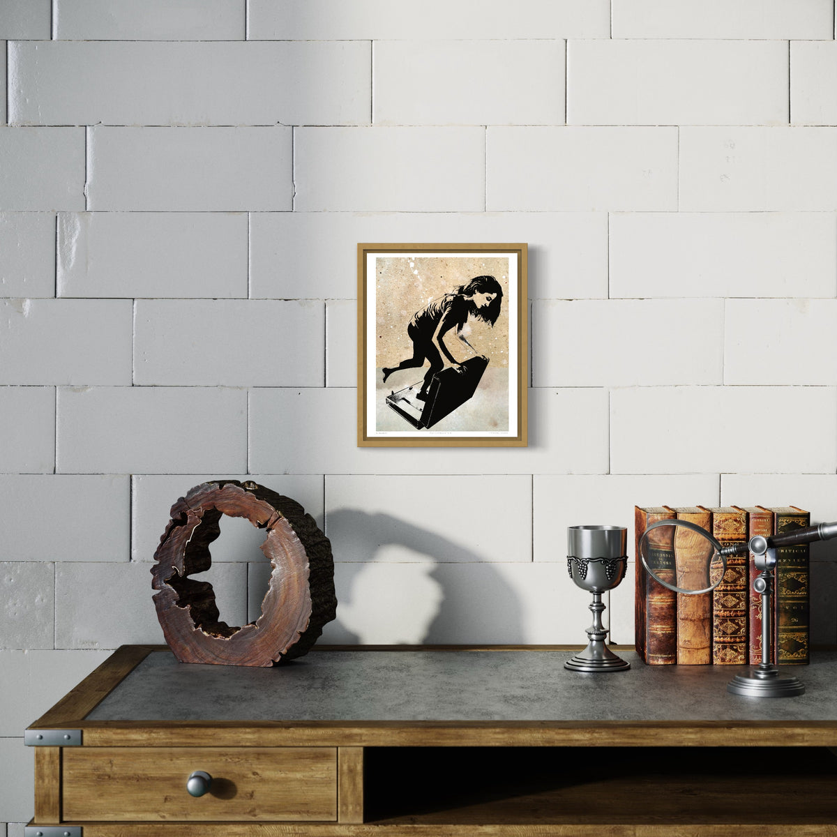 DESTINATION - girl traveler - poster - 3 sizes