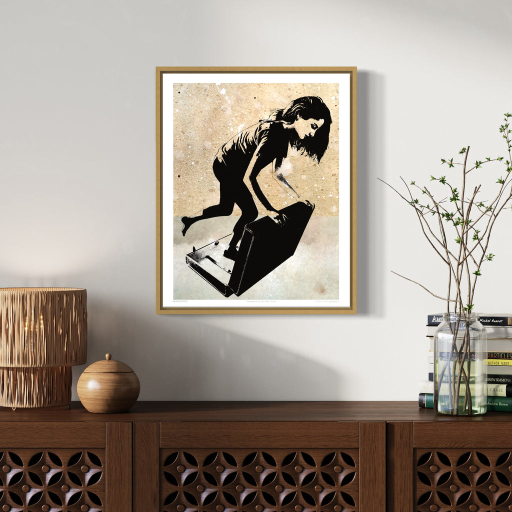 DESTINATION - girl traveler - poster - 3 sizes