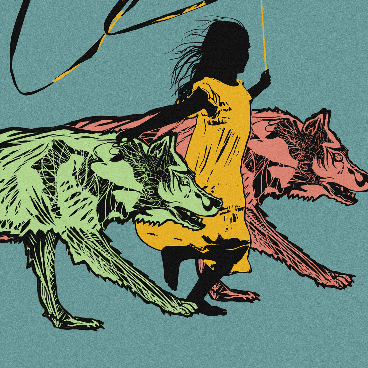 RUNNING WITH WOLVES - color - poster - 3 sizes