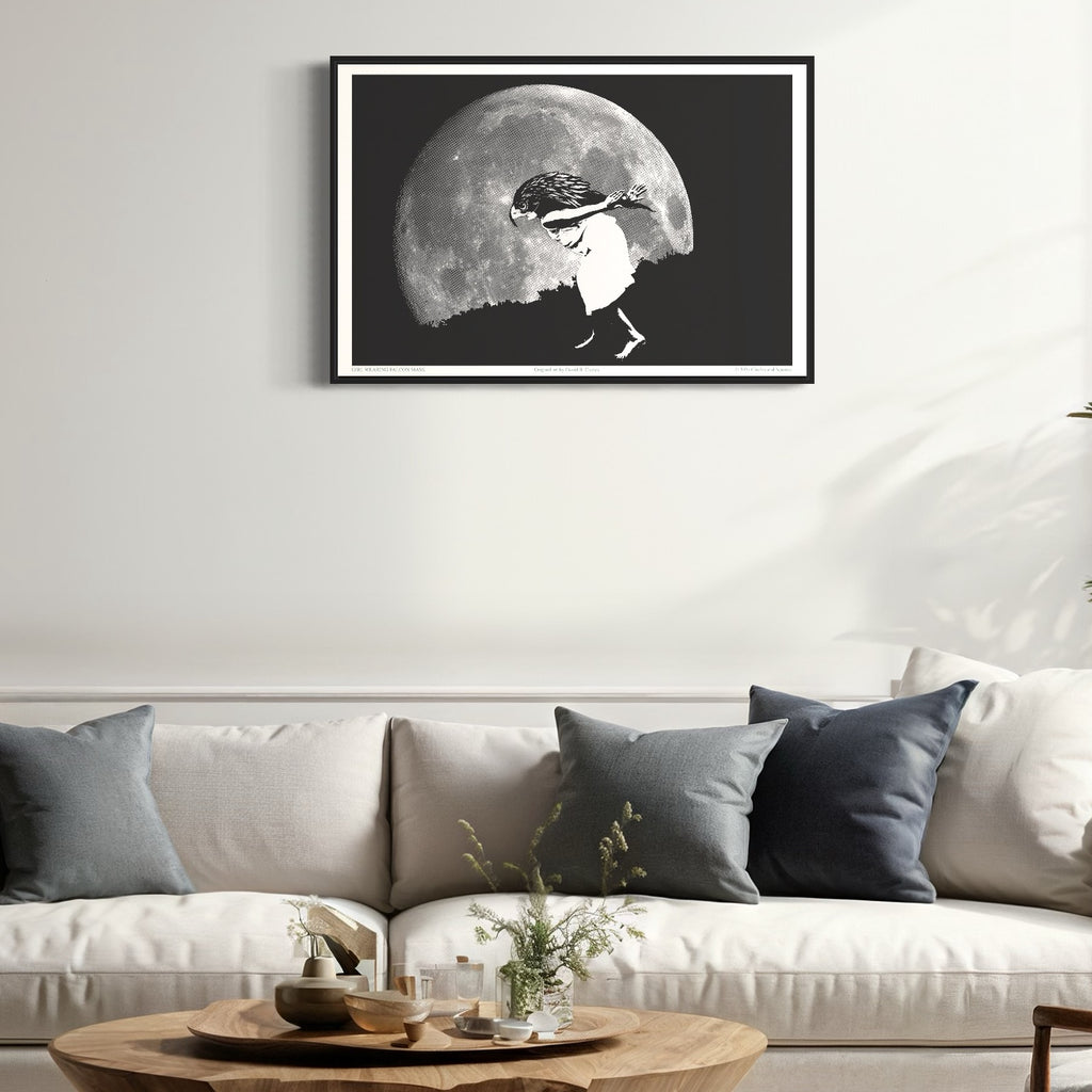 GIRL WITH FALCON MASK - poster - 3 sizes