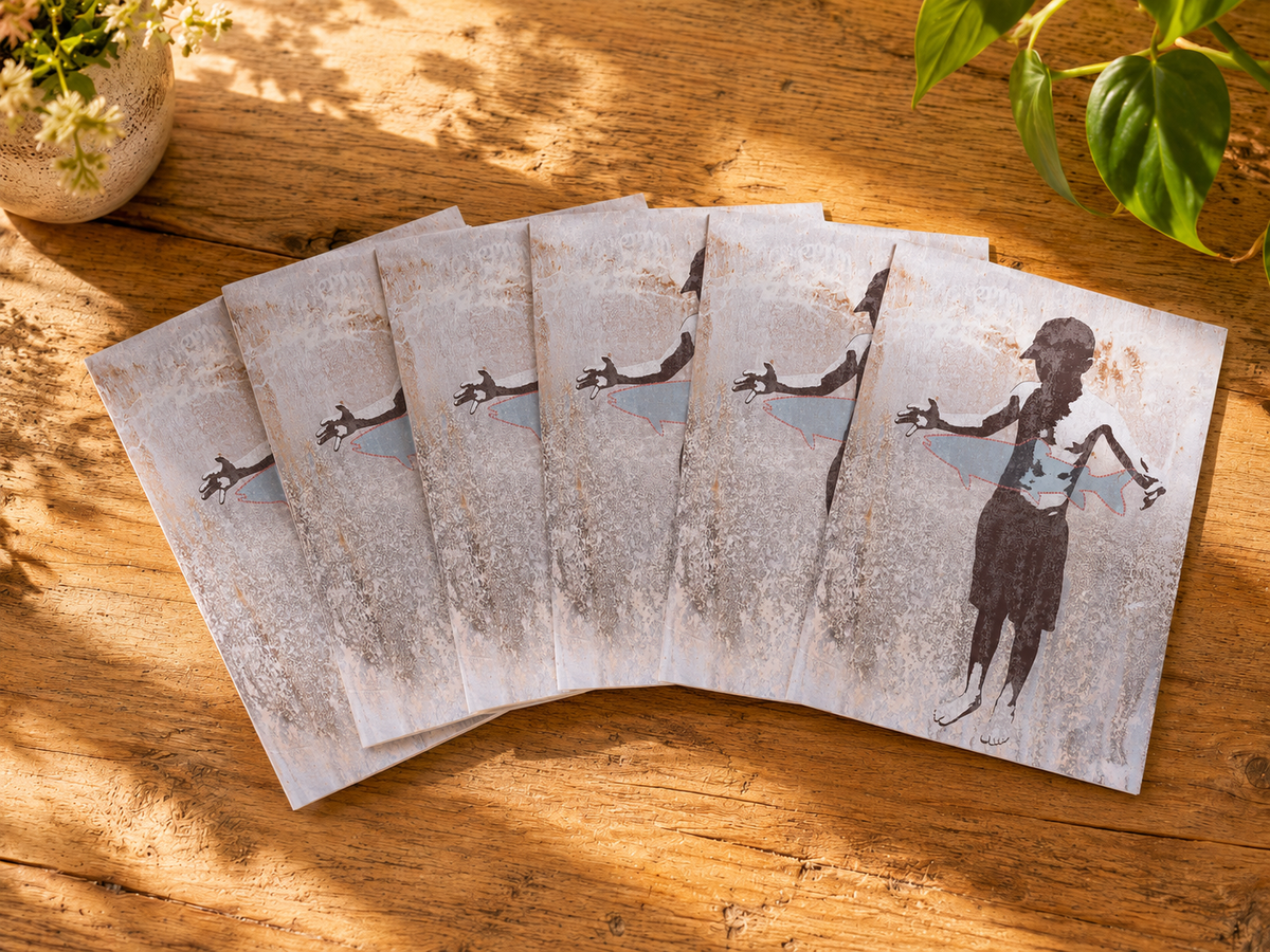 A FISH STORY - greeting card with envelope - single and multi pack. Free shipping