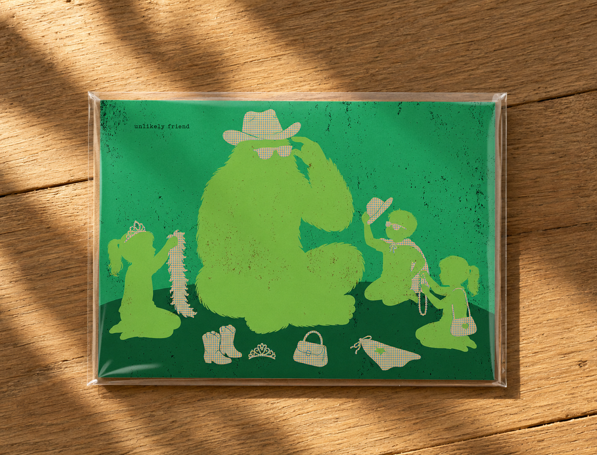 UNLIKELY FRIEND - greeting card with envelope - single and multi pack. Free shipping