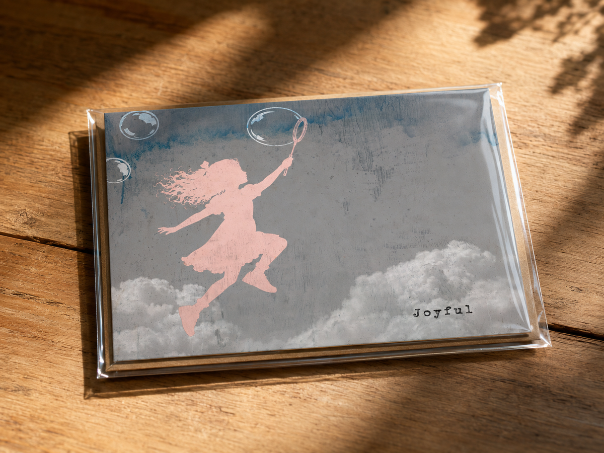 JOYFUL - greeting card with envelope - single and multi pack. Free shipping