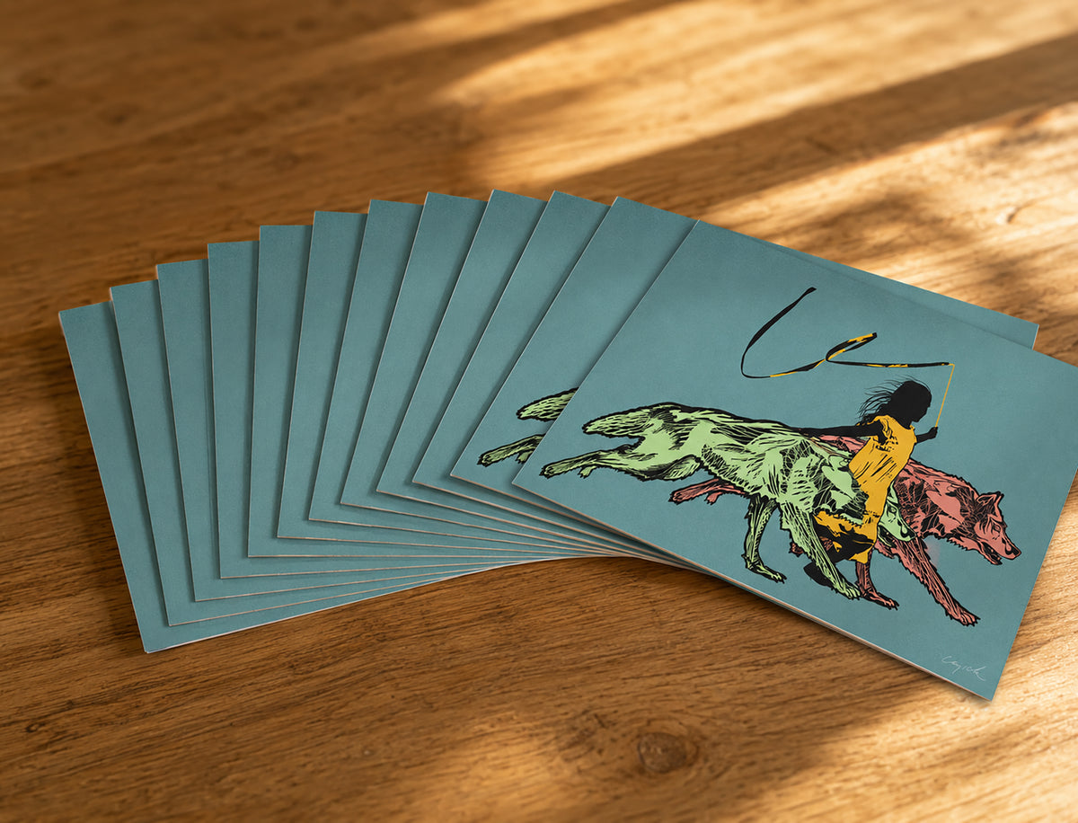 RUNNING WITH WOLVES - greeting card with envelope - single and multi pack. Free shipping