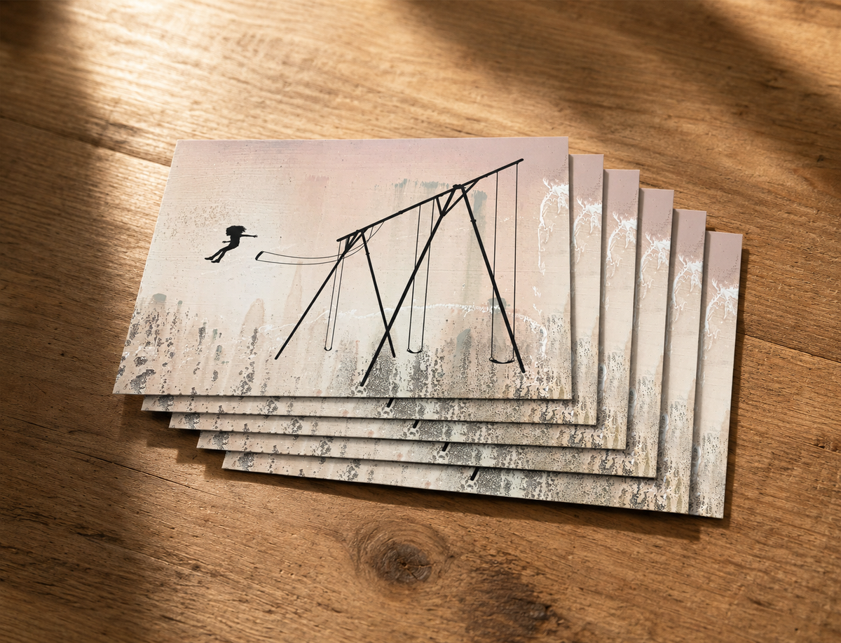 JUMP - girl - greeting card with envelope - single and multi pack. Free shipping
