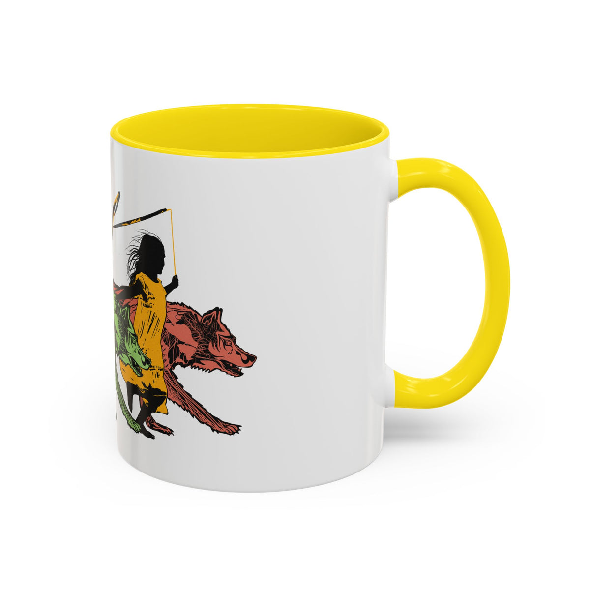 RUNNING WITH WOLVES (colorful) - Accent Coffee Mug (11oz)