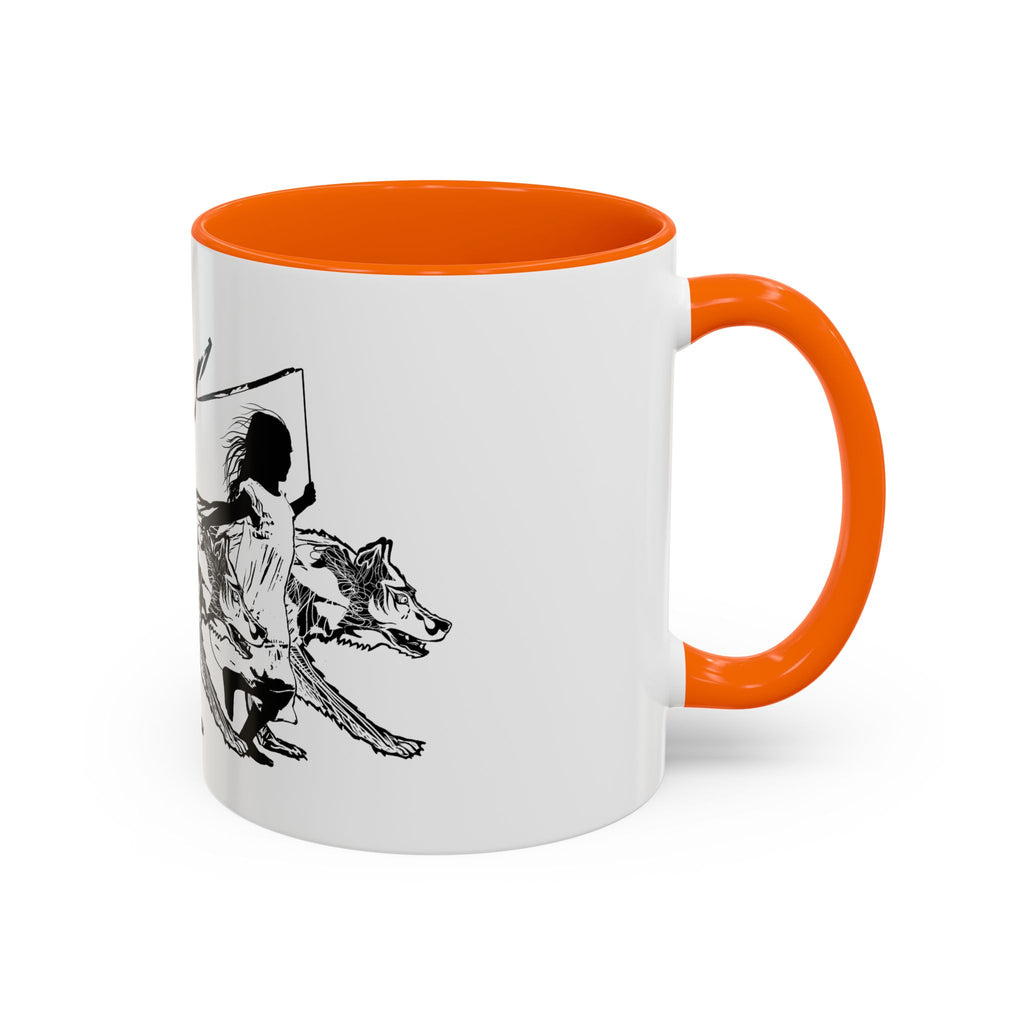 RUNNING WITH WOLVES (black and white) - Accent Coffee Mug (11 oz)