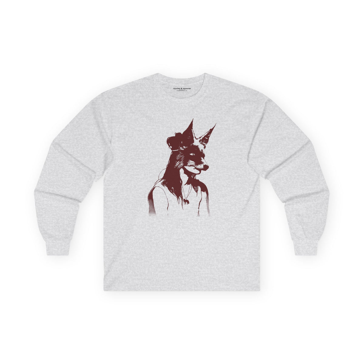 GIRL WEARING FOX MASK - long sleeve unisex tee for men and women