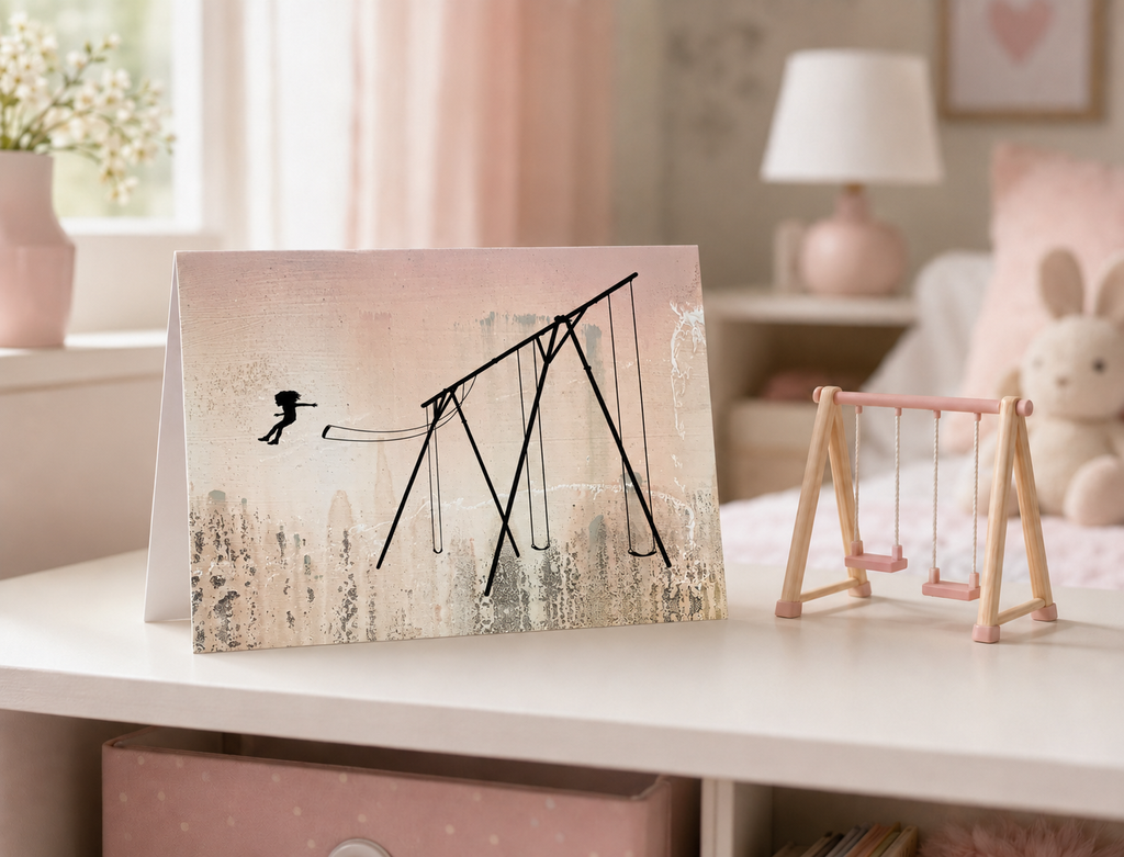 JUMP - girl - greeting card with envelope - single and multi pack. Free shipping