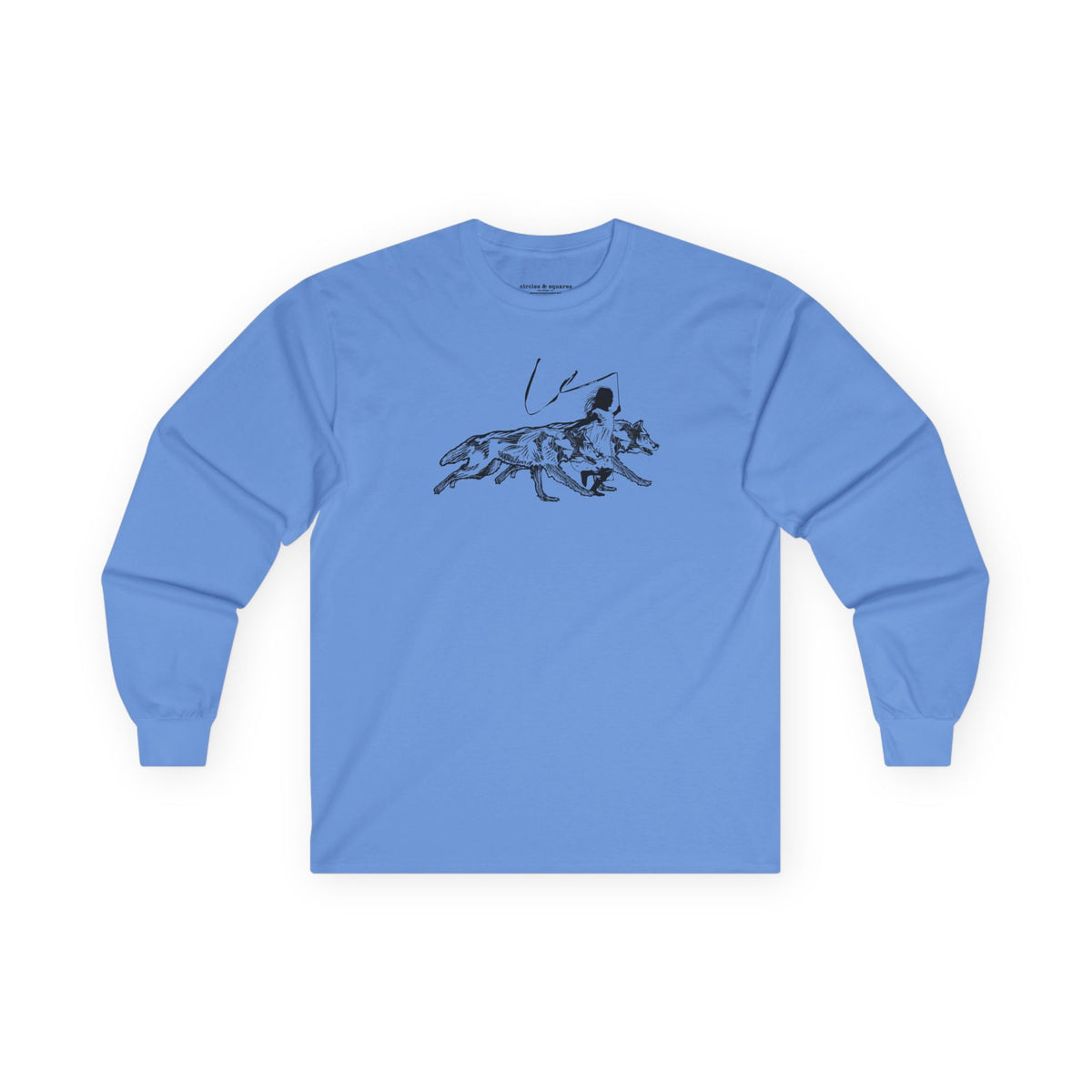 RUNNING WITH WOLVES - Black and White - long sleeve unisex tee for men and women