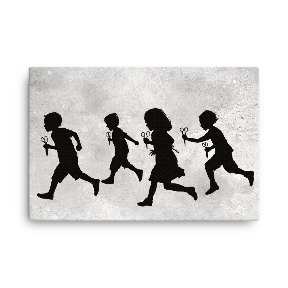 24x36 inch RUNNING WITH SCISSORS on canvas