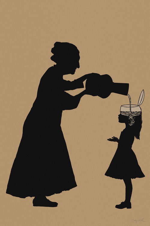ALL THE GOOD STUFF - Grandmother and granddaughter - canvas - 2 sizes - FREE SHIPPING