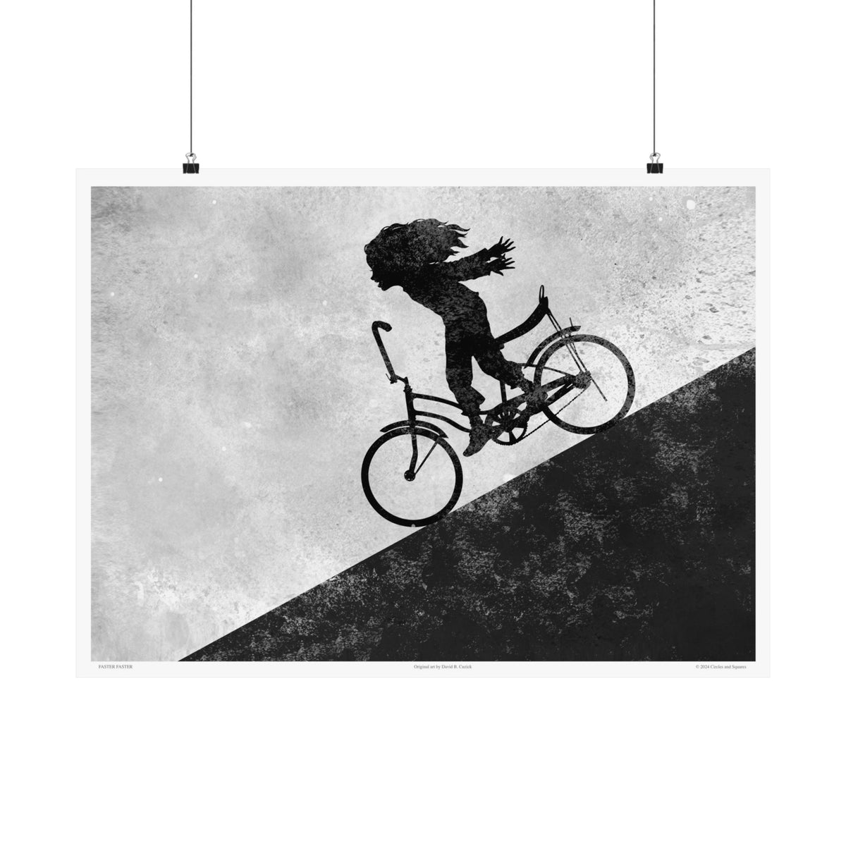 FASTER FASTER - black and white - poster - 3 sizes