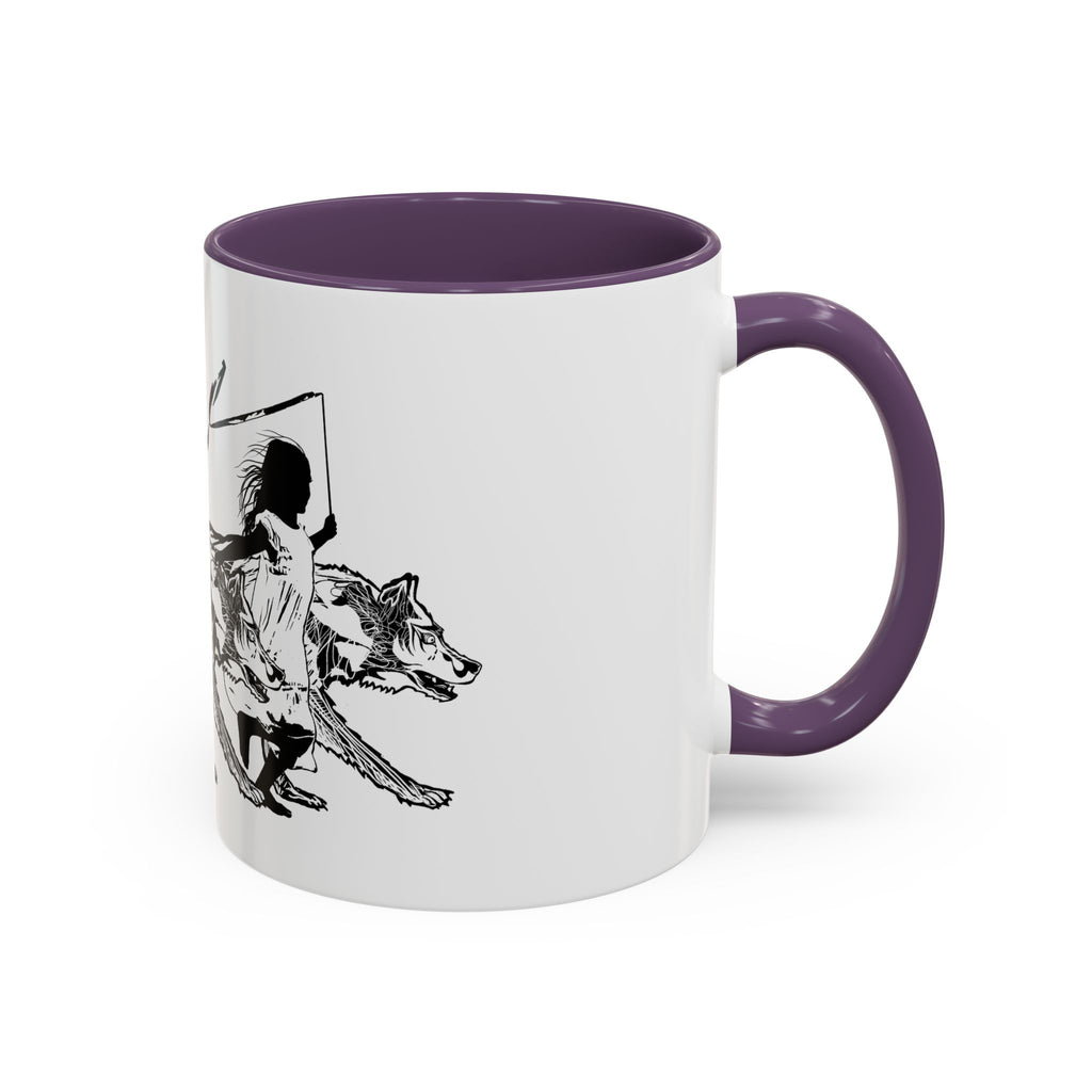 RUNNING WITH WOLVES (black and white) - Accent Coffee Mug (11 oz)