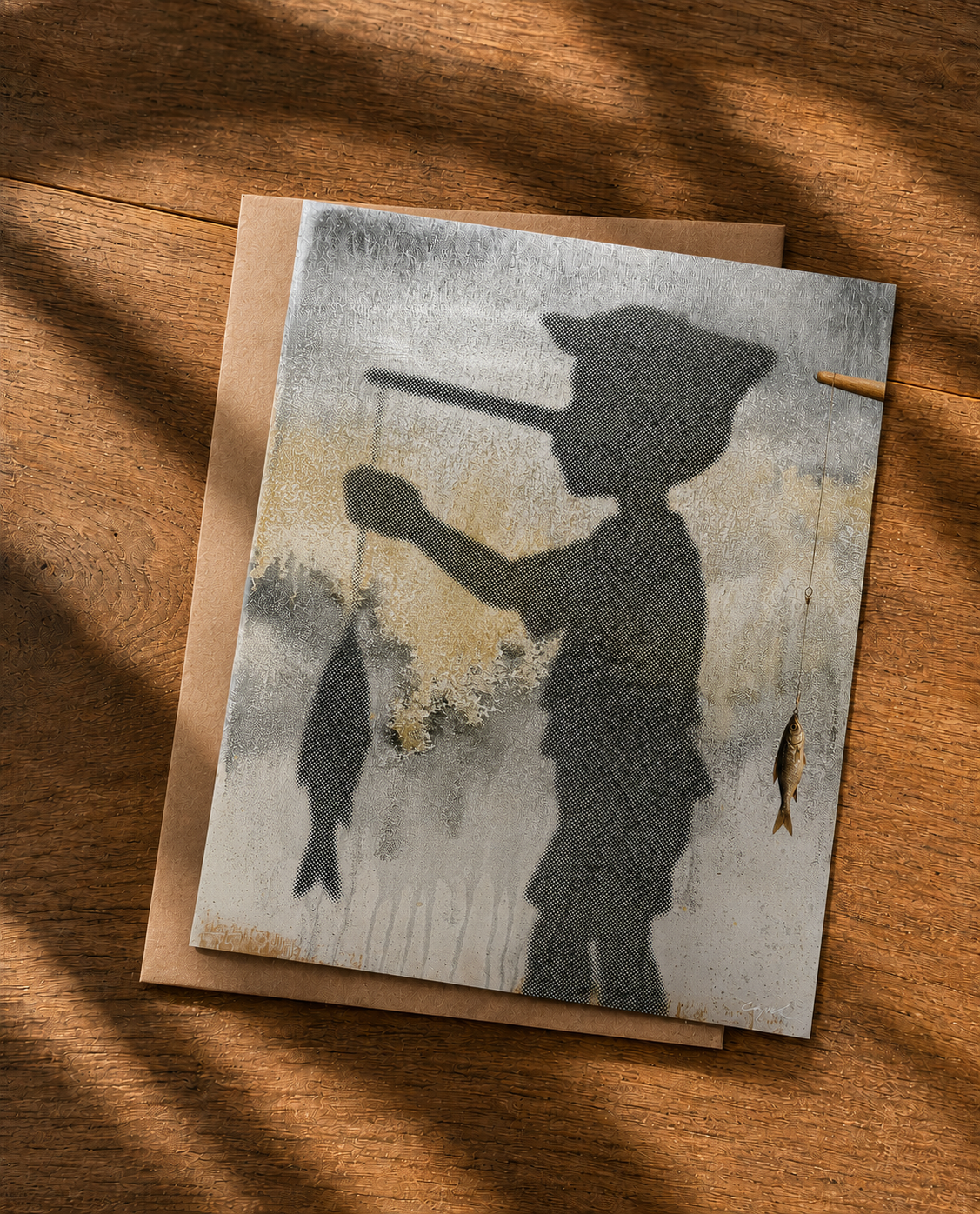 ANOTHER FISH STORY - greeting card with envelope - single and multi pack. Free shipping