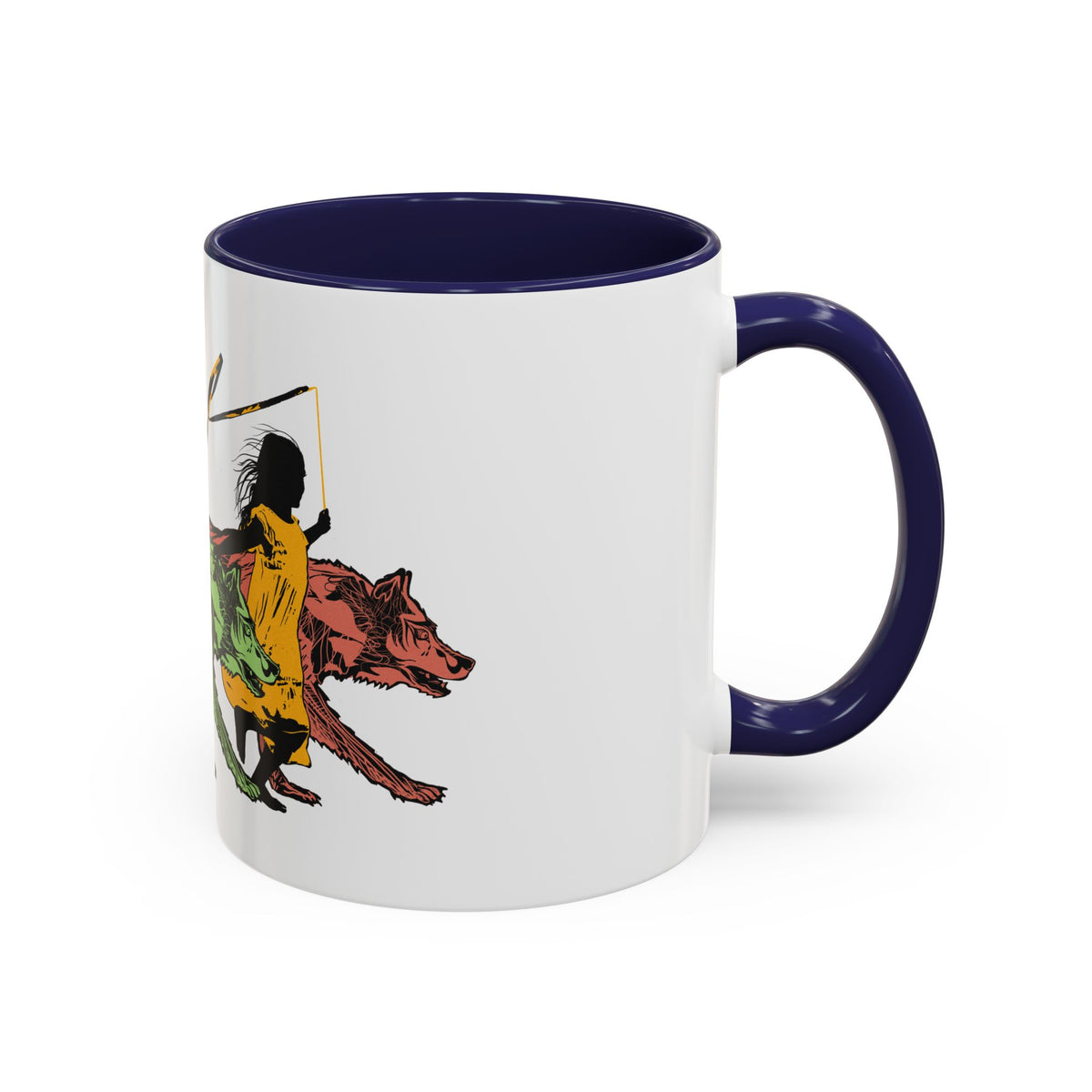 RUNNING WITH WOLVES (colorful) - Accent Coffee Mug (11oz)