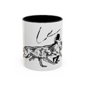 RUNNING WITH WOLVES (black and white) - Accent Coffee Mug (11 oz)