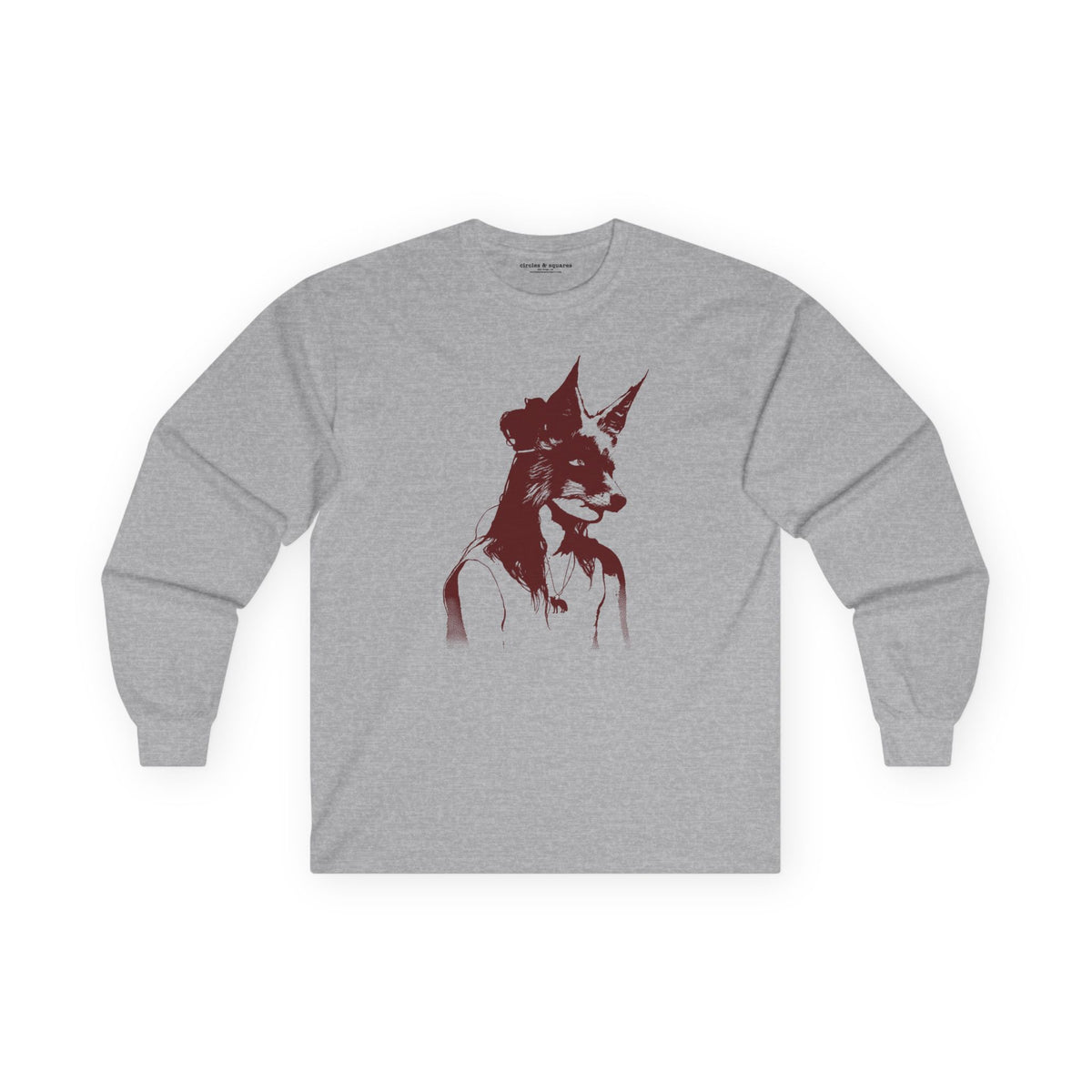 GIRL WEARING FOX MASK - long sleeve unisex tee for men and women
