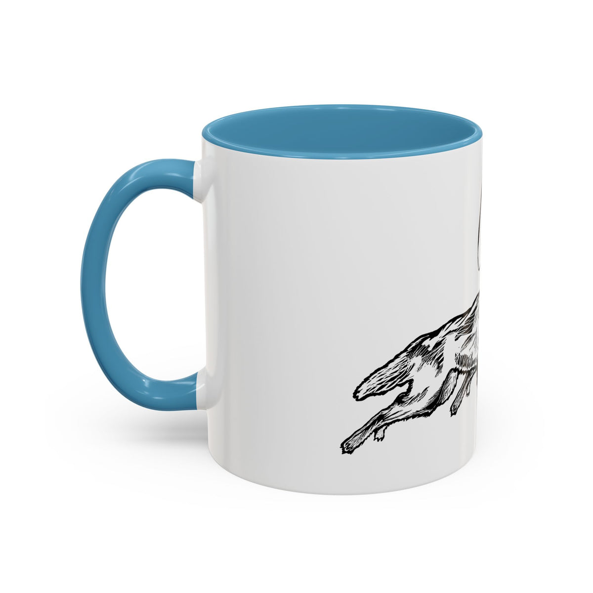 RUNNING WITH WOLVES (black and white) - Accent Coffee Mug (11 oz)