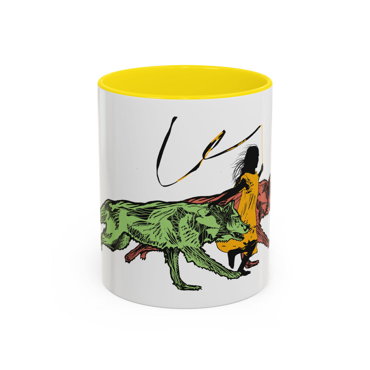 RUNNING WITH WOLVES (colorful) - Accent Coffee Mug (11oz)