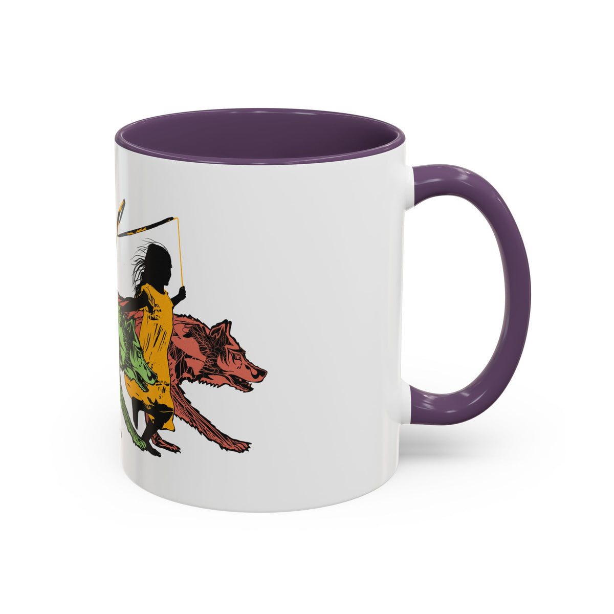 RUNNING WITH WOLVES (colorful) - Accent Coffee Mug (11oz)