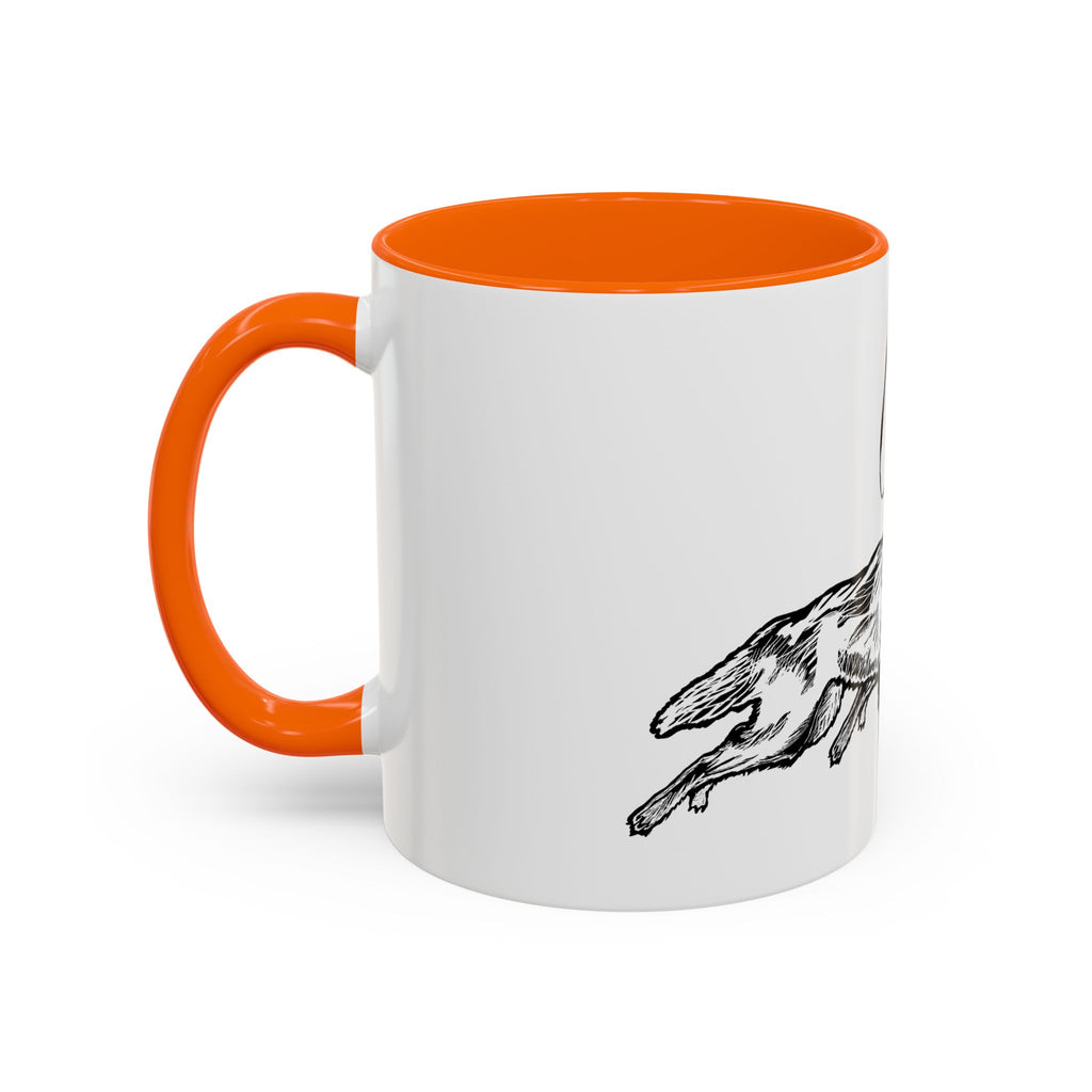 RUNNING WITH WOLVES (black and white) - Accent Coffee Mug (11 oz)