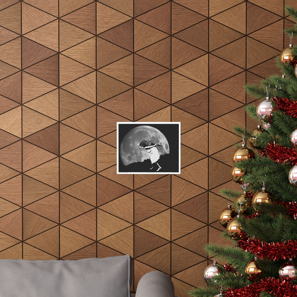 GIRL WITH FALCON MASK - poster - 3 sizes