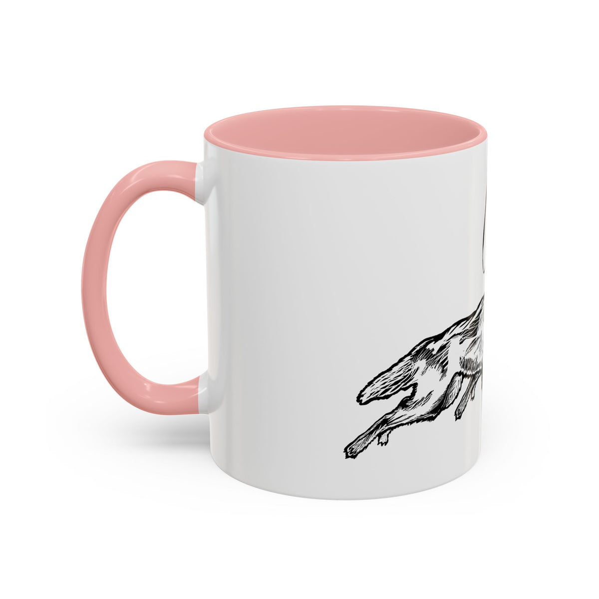 RUNNING WITH WOLVES (black and white) - Accent Coffee Mug (11 oz)